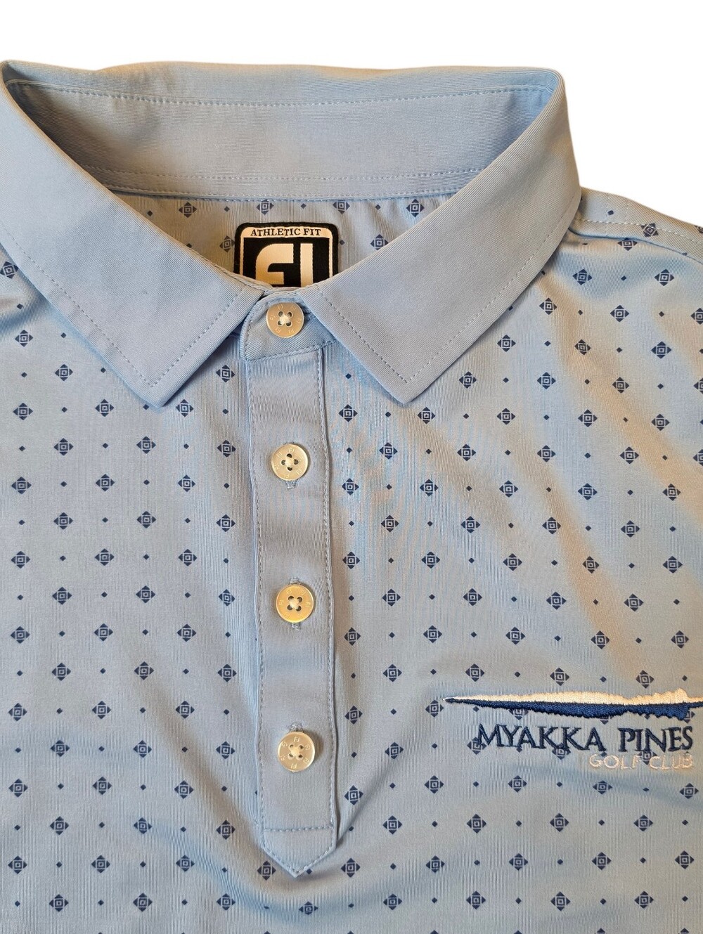 FootJoy Polo Shirt Mens Medium Blue Embroidered Golf Activewear Sporty Outdoor
